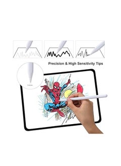ماركة غير محددة قلم ستايلس لجهاز iPad، بديل قلم Apple Pencil من الجيل الثاني، شحن لاسلكي مغناطيسي، قلم Lapiz Precision iPencil بسعة نشطة لجهاز iPad Air 5th 4th Gen، iPad Pro 12.9 11 بوصة، iPad Mini 6 (أبيض)  - Image 5