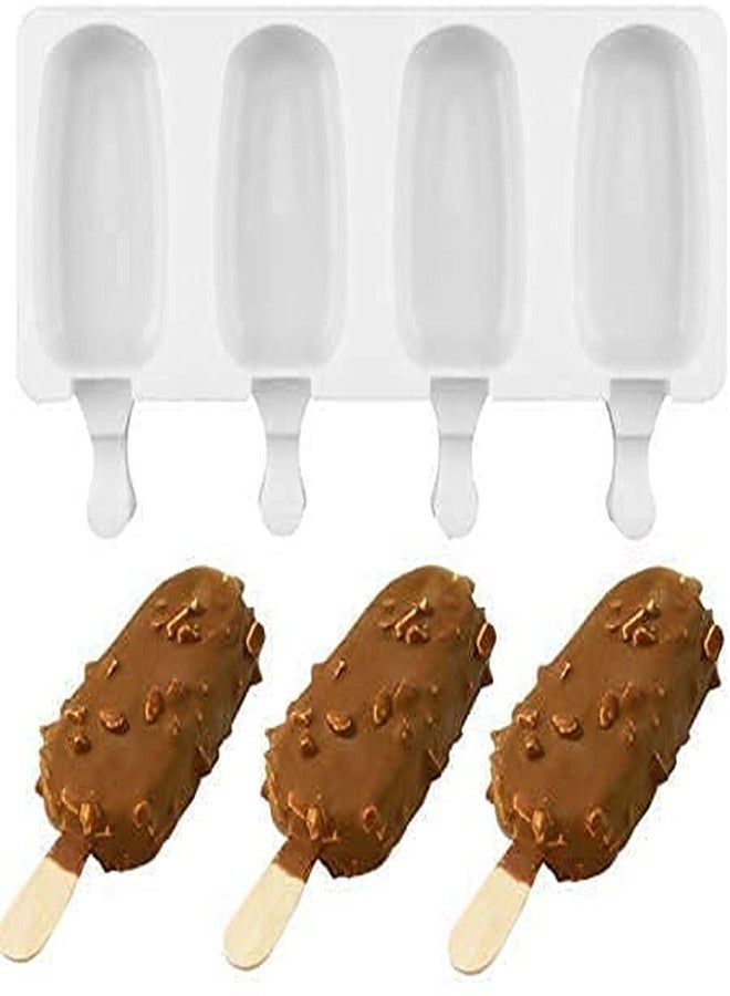 BAKERS 4U قالب كيك ومثلجات بأربعة تجاويف لصنع الآيس كريم والحلويات - Image 1