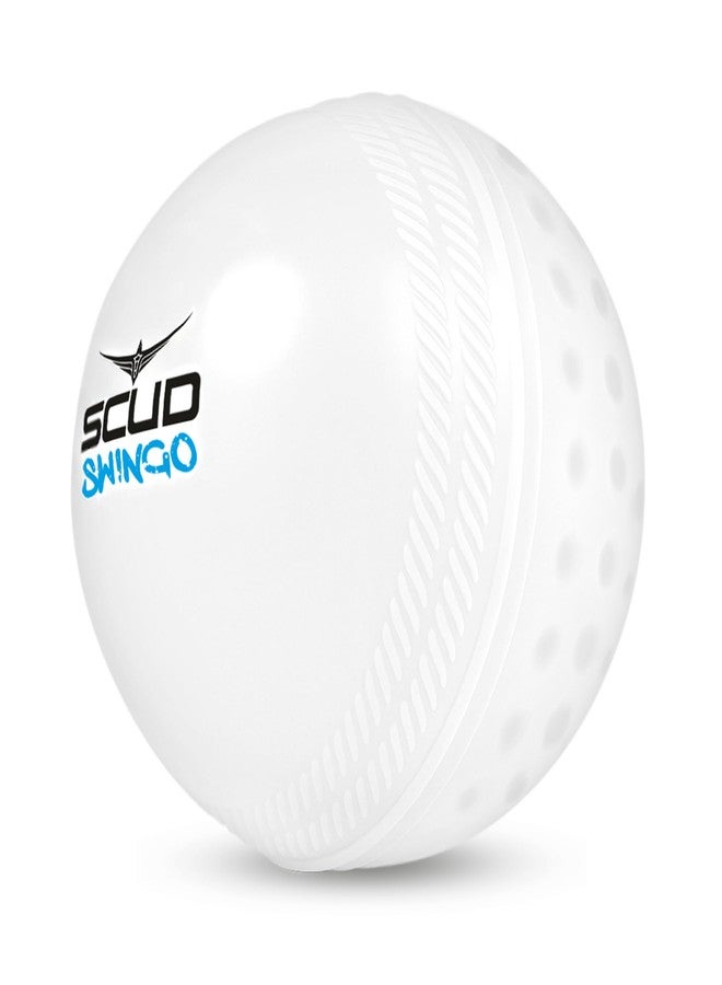 SCUD Swingo Wind Ball for Cricket, Specially Designed for Swing, Dual-Surface Half-Dimple & Half-Smooth Design, PVC | 72.39mm Diameter,105g (Pack of 3pc Balls, White) - Image 2