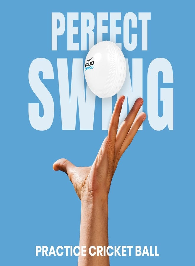 SCUD Swingo Wind Ball for Cricket, Specially Designed for Swing, Dual-Surface Half-Dimple & Half-Smooth Design, PVC | 72.39mm Diameter,105g (Pack of 3pc Balls, White) - Image 4