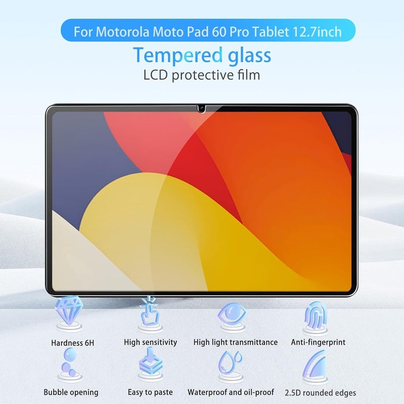 Vertus ® Premium Tempered Glass Screen Protector for Moto Pad 60 Pro 12.7 inch (2025 Released) - Image 2