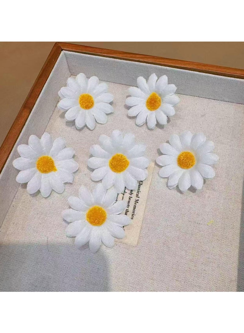 مشابك شعر زهور صغيرة, إكسسوارات شعر دوار الشمس والأقحوان للنساء, تصميم مضاد للانزلاق, لتصفيف الشعر اليومي, مناسبة للشعر الخفيف, (أصفر وأبيض 10 قطع) - Image 5