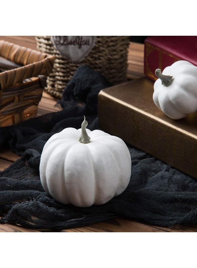 Ogrmar 12 Pack Artificial Assorted Pumpkins, Mini Fake Pumpkins Artificial Vegetables for Halloween,Harvest Thanksgiving Party Decor (White) - Image 3
