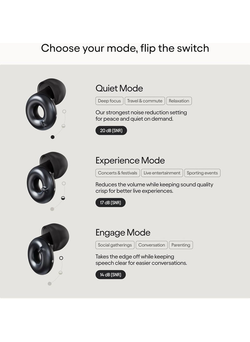 Loop Loop Switch 2 Adjustable Ear Plugs – 3 Noise Relief Modes For Ultimate Control | Flexible Noise Reduction Earplugs For Focus, Travel, Socializing, Festivals & More | 20-26 dB (SNR) Noise Reduction  - Image 5