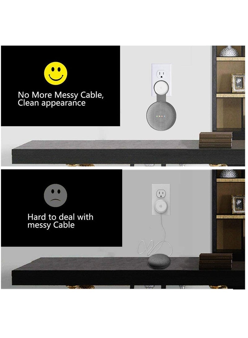 KASTWAVE Google Nest Mini Wall Mount Holder (2nd Gen), Google Nest Mini Speaker Stand with Cord Management, Outlet Wall Mount Accessories for Nest Mini VSpeaker (Black, 2 Pack) - Image 5