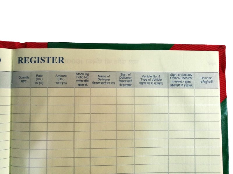 LRS Inward Register - 100 Pages Single(200 Front+Back) - 70 GSM Ledger Paper - Red Half Canvas PVC Binding - Image 4