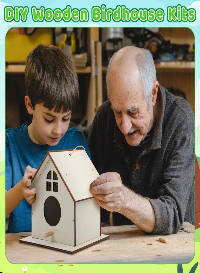 Entallor 12 Pack Wooden DIY Birdhouse Kit for Kids Adults, Thickened Double-Layer Wood with Screwdrivers, Nails, Ropes, Easy Build & Paint Arts and Crafts Set for Backyard Garden Bird Watching - Image 2