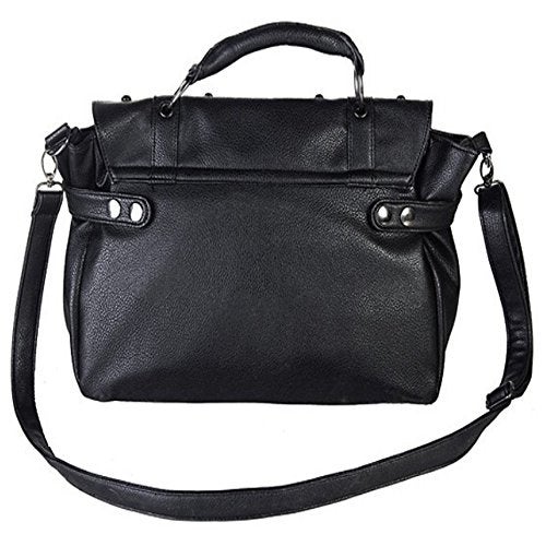FiveloveTwo Personality Womens Handbag Purse Skull Rivet Top Handle Shoulder Crossbody Bag Middle Punk Satchel Tote Black… - Image 3