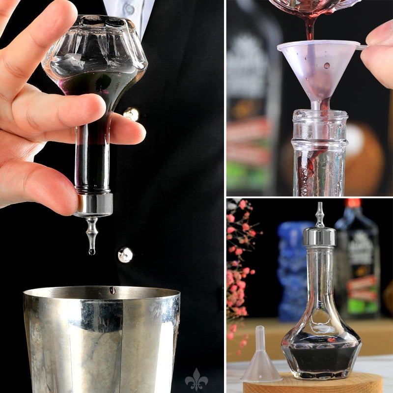 LINALL Bitters Bottle Set of 3-1.7oz/50ml Dasher Bottles with Gold Rose Gold and Matte Black Dasher Top Professional Bar Tool for Making Craft Home Bar and Restaurant - Image 3