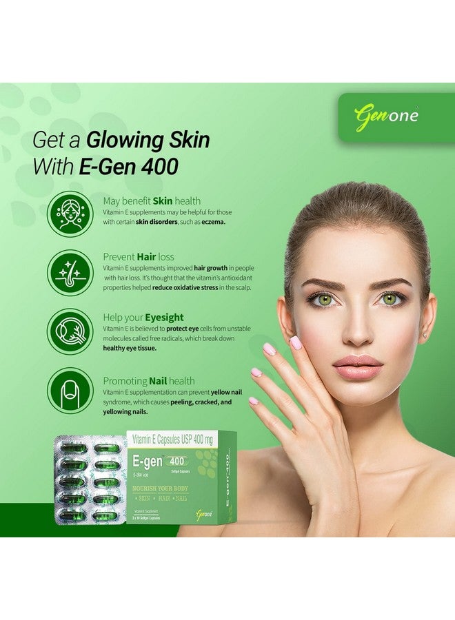 genone GENONE E-Gen 400 Vitamin E Capsule for Glowing Face, Skin and Hair Nutrition (30 Capsules) - Image 5