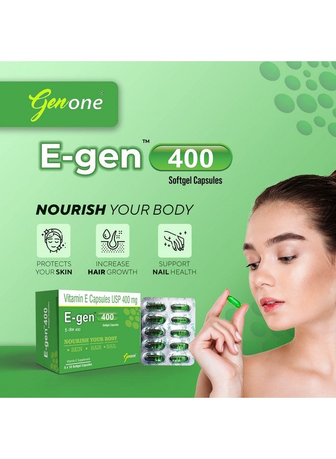 genone GENONE E-Gen 400 Vitamin E Capsule for Glowing Face, Skin and Hair Nutrition (30 Capsules) - Image 4