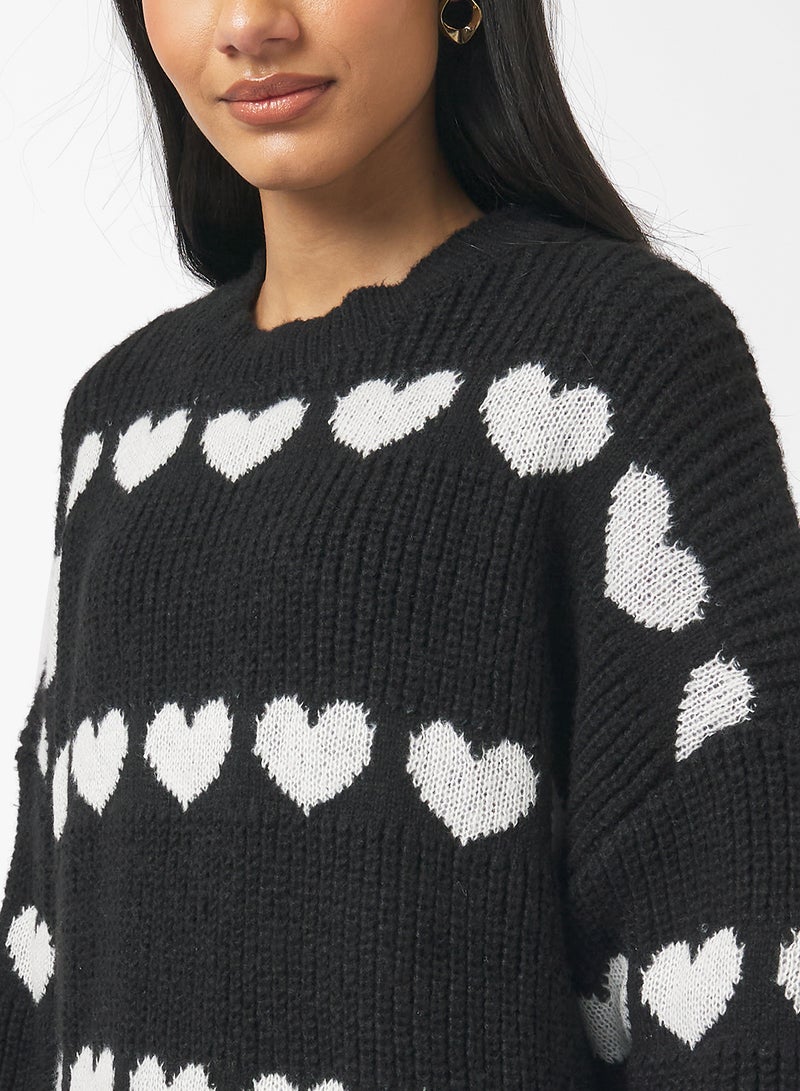 Ginger Heart Detail Crew Neck Sweater - Image 3