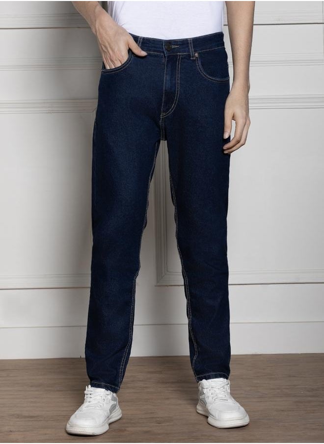 Dennis Lingo - Men’s Slim Fit Dark Blue Jeans – Sleek and Stretchable - Image 1