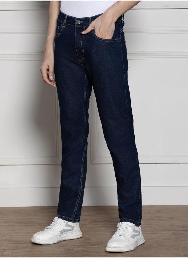 Dennis Lingo - Men’s Slim Fit Dark Blue Jeans – Sleek and Stretchable - Image 1