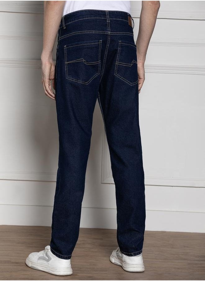 Dennis Lingo - Men’s Slim Fit Dark Blue Jeans – Sleek and Stretchable - Image 1