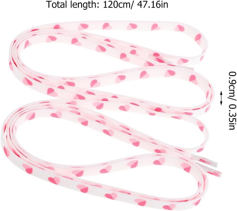 Heart Pattern Flat Shoelaces 2pcs 120cm Colorful Heart-shaped Shoe Strings for Sneakers Boots Casual Shoes Valentines Day Accessories - Image 2
