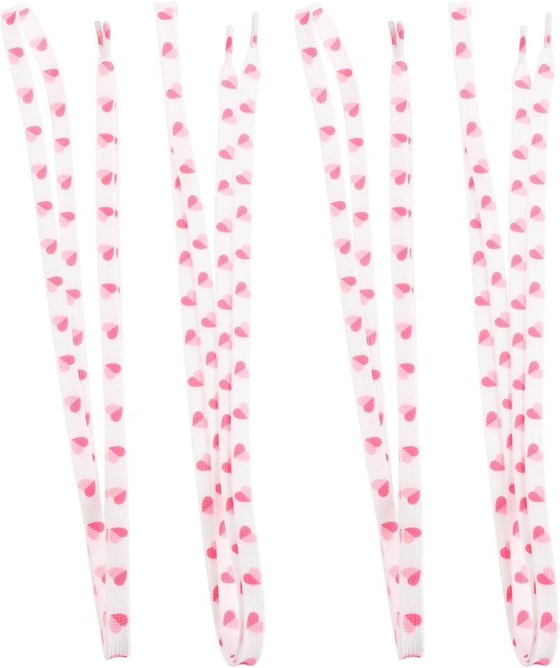 Heart Pattern Flat Shoelaces 2pcs 120cm Colorful Heart-shaped Shoe Strings for Sneakers Boots Casual Shoes Valentines Day Accessories - Image 1