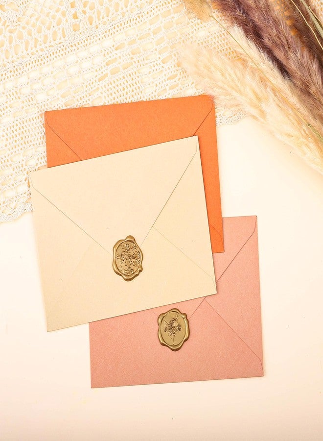 WSICSE 60Pcs Wax Seal Stickers, Wedding Invitation Envelope Seal Stickers Adhesive Backed Light Gold for Wedding, Party,Christmas, Gift Wrapping (4 Flower Styles) - Image 5