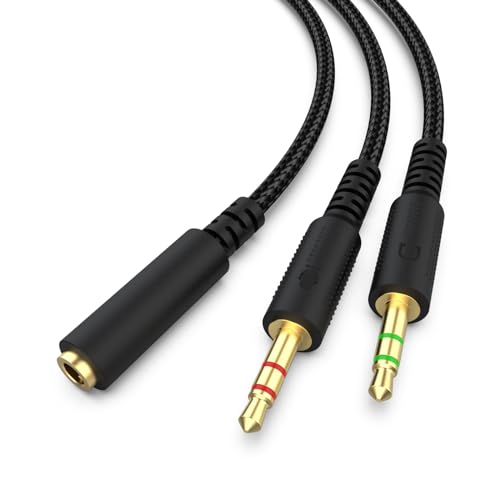 Koffmon Replacement Audio Cable Cord Wire with Y Splitter for Razer Kraken X/BlackShark V2 Pro/Razer Nari Headphone Gaming Headset Adapter to PC/Speaker/Headphone - Image 1