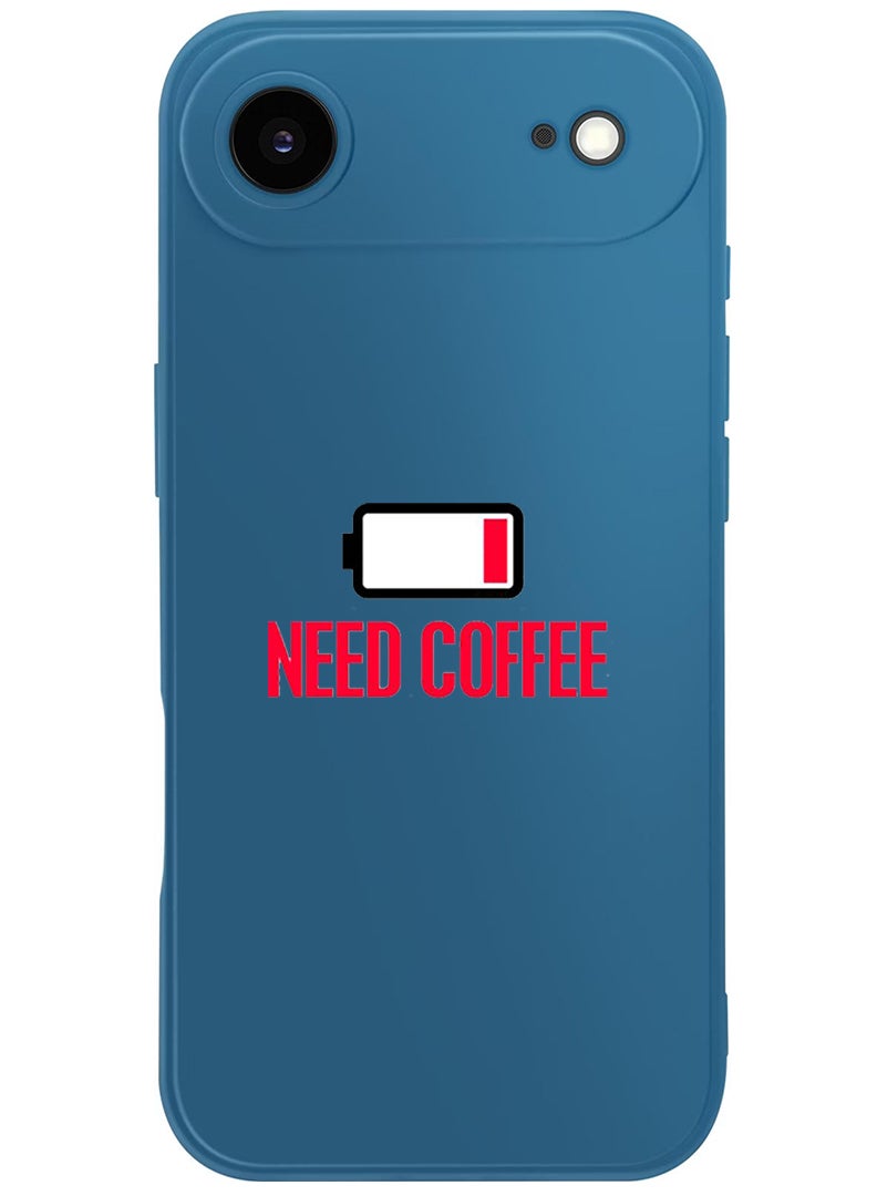 Theodor Protective Slim Fit Case Liquid Silicone Cover with Full Body Protection Anti-Scratch Shockproof Case For Apple iPhone 17 Air (Blue) Need Coffee - Image 1