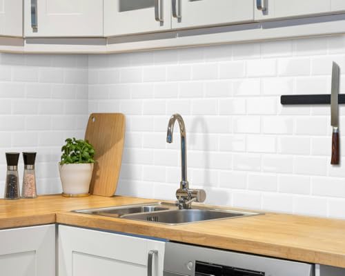 DEWOO 20-Sheet White Peel and Stick Subway Tile Backsplash Self Adhesive Brick Stickers for Kitchen Bathroom Wall (12"×12") - Image 5