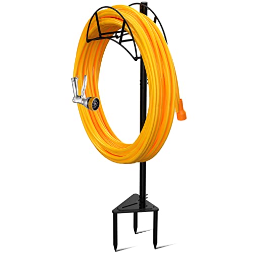 S SUCHEK Suchek Metal Garden Hose Holder Stake, Freestanding, Heavy Duty Water Hose Stand, In Ground Hose Rack Organizer for Outside Yard (Black) - Image 2