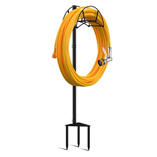 S SUCHEK Suchek Metal Garden Hose Holder Stake, Freestanding, Heavy Duty Water Hose Stand, In Ground Hose Rack Organizer for Outside Yard (Black) - Image 4