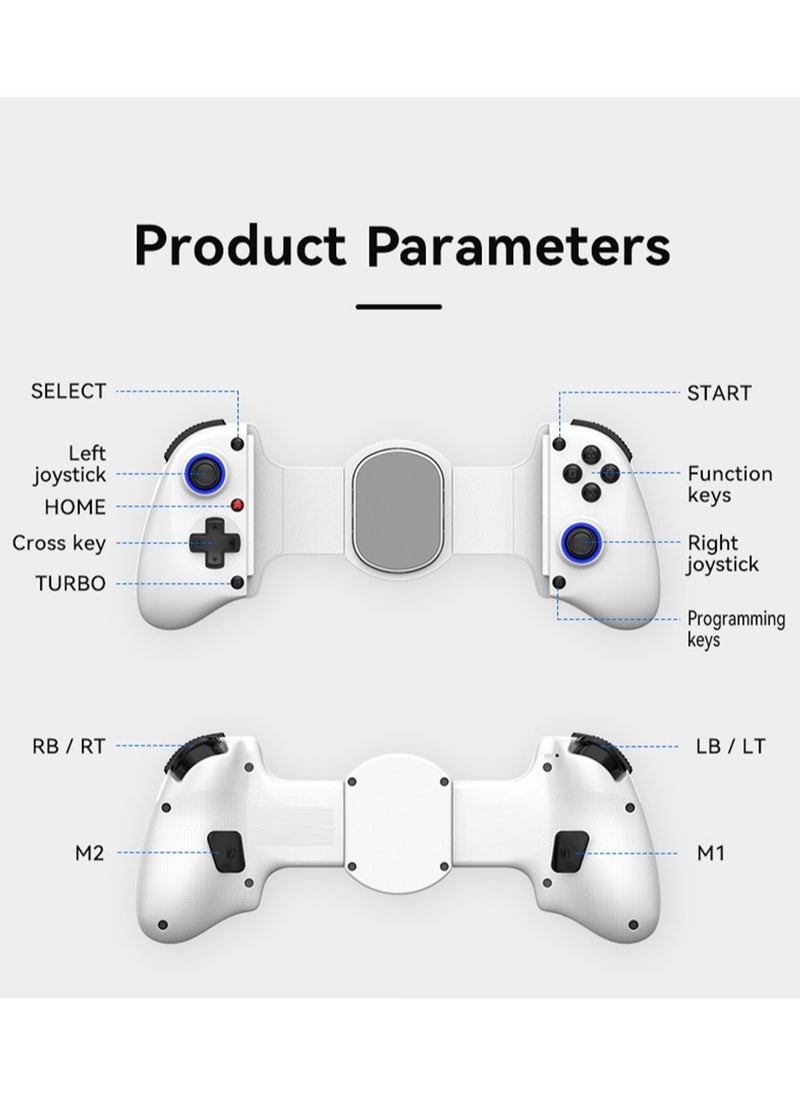 Generic Hardcore Gamer Wireless Gamepad D11 Stretch Bluetooth Gaming Controller Hall Linear Trigger 3D Joystick Dual Motor Vibration Turbo Burst Function Support Android iOS PC Switch Black  - Image 3
