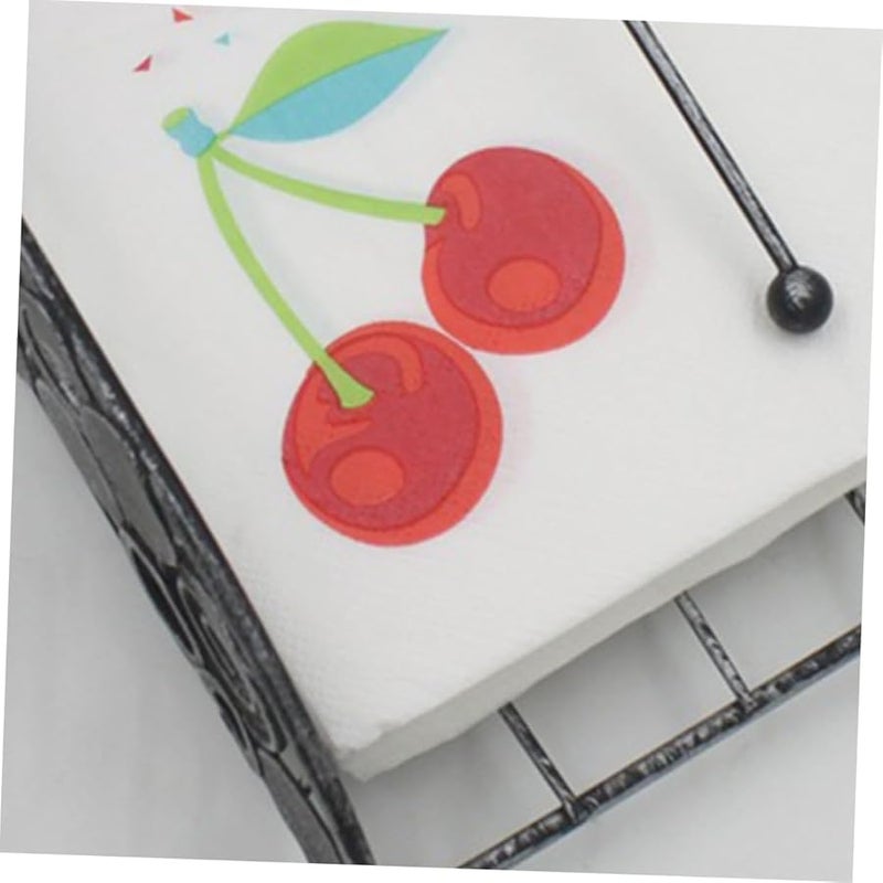 Valiclud 20 ورقة مناديل ورقية مطبوعة بتصميم الكرز، مصنوعة من لب الخشب الماص للحفلات وأعياد الميلاد والعشاء - Image 4