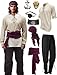 Verceco Mens Pirate Costume Outfit Renaissance Costume Men Medieval Outfit With Pirate Pants Shirts Sash Accessories khaki XLarge - Image 3
