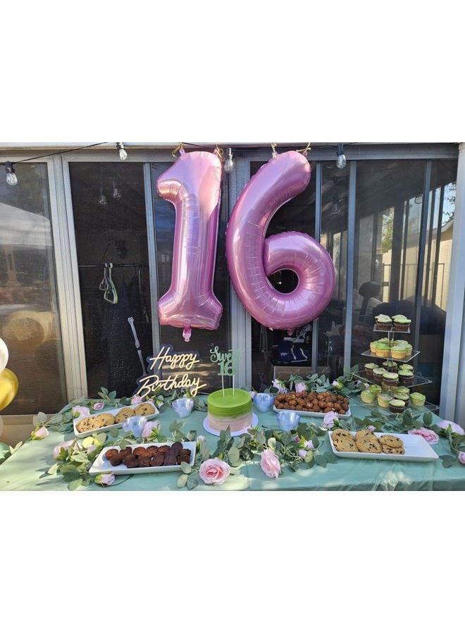Mluchee 4 Balloon Number 40 Inch Birthday Party Decorations, Jumbo Mylar Foil Happy Pink Balloons For 4th Girl, Minnie Mouse Gracie Corner Party Decorations - Image 3