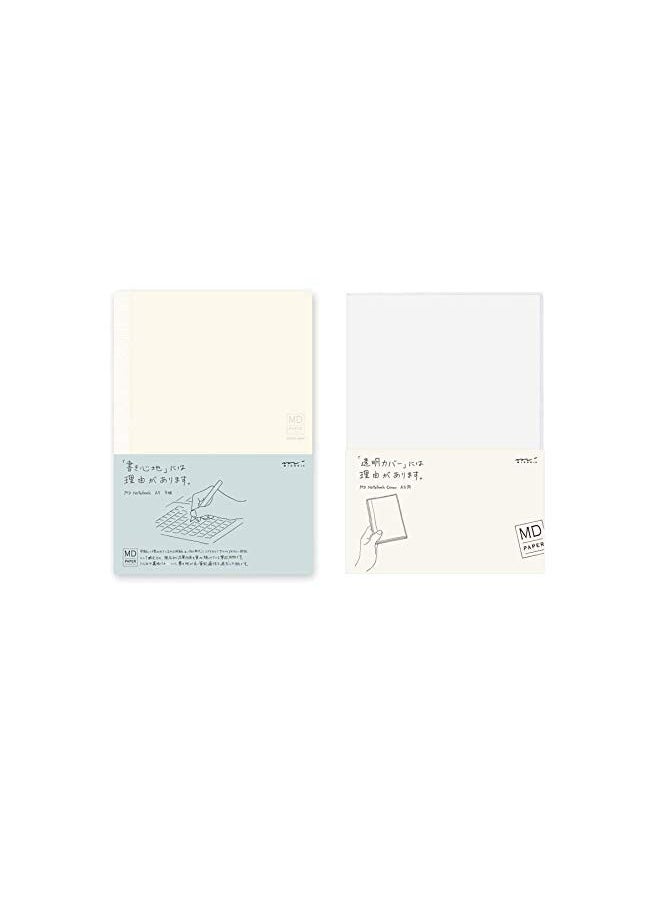 Midori - Midori Md Notebook - A5 Grid Paper (15003006) + Md Notebook Cover And Lt; A5 And Gt (49360006) -Value Set - Image 1