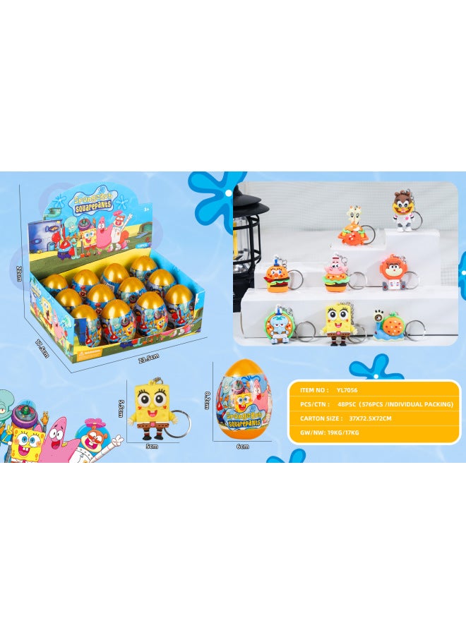 Special For Key Chain Twist Egg Ball Card Cool Mirabu Doll Blind Egg Mobile Phone Pendant Gift Wholesale-Color:Yl7056 Spongebob Squarepants Doll Keychain Blind Egg - Image 1
