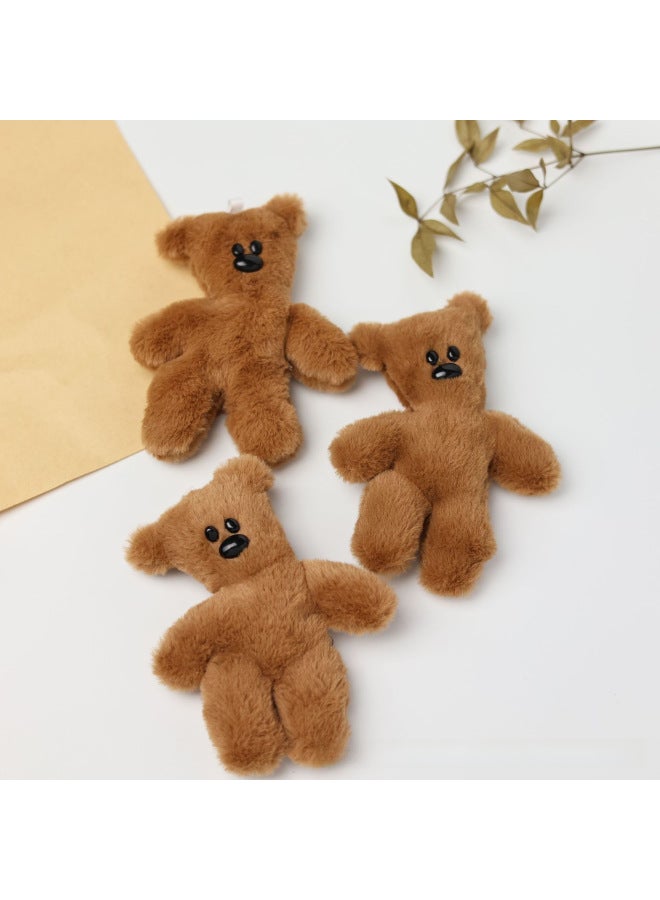Little Red Book Teddy Bear Mr Bean's Bear Cute Plush Pendant Cartoon Bag Ornaments Keychain Doll-Specifications:Love Necklace Teddy Bear [squeak Bead Chain]] - Image 3