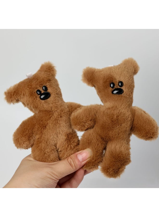 Little Red Book Teddy Bear Mr Bean's Bear Cute Plush Pendant Cartoon Bag Ornaments Keychain Doll-Specifications:Love Necklace Teddy Bear [squeak Bead Chain]] - Image 5