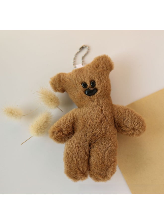 Little Red Book Teddy Bear Mr Bean's Bear Cute Plush Pendant Cartoon Bag Ornaments Keychain Doll-Specifications:Love Necklace Teddy Bear [squeak Bead Chain]] - Image 4