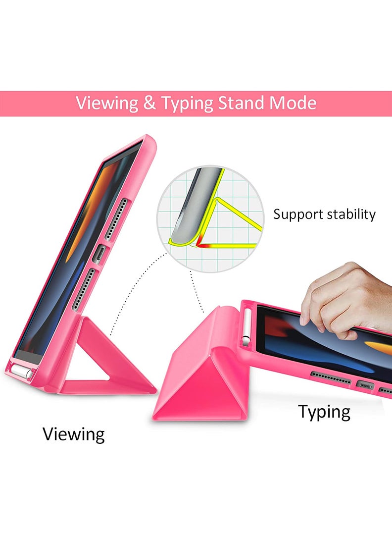 Theodor حافظة حماية ذكية مع حامل قلم لجهاز iPad Air 3 مقاس 10.5 بوصة (الجيل الثالث) 2019، حافظة رفيعة بغطاء خلفي صلب مع حامل قلم - أحمر بطيخ - Image 2