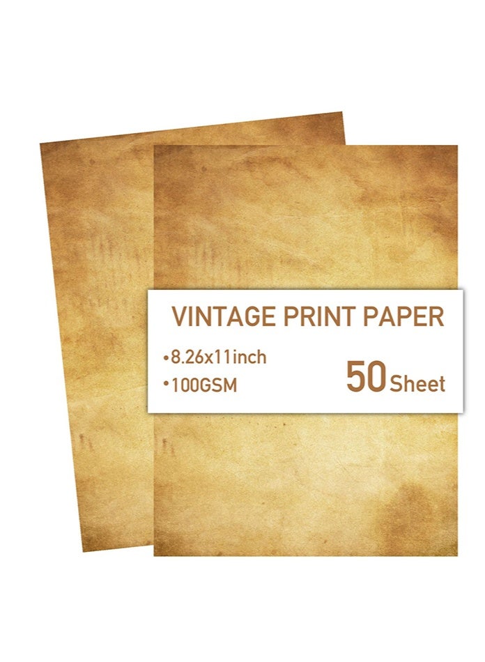 OASIS DESERT 50 Sheets Of Printed Paper - Vintage And Nostalgic A4 Double-Sided Lettering Diy Journaling Decoration Material Stationery - Image 1