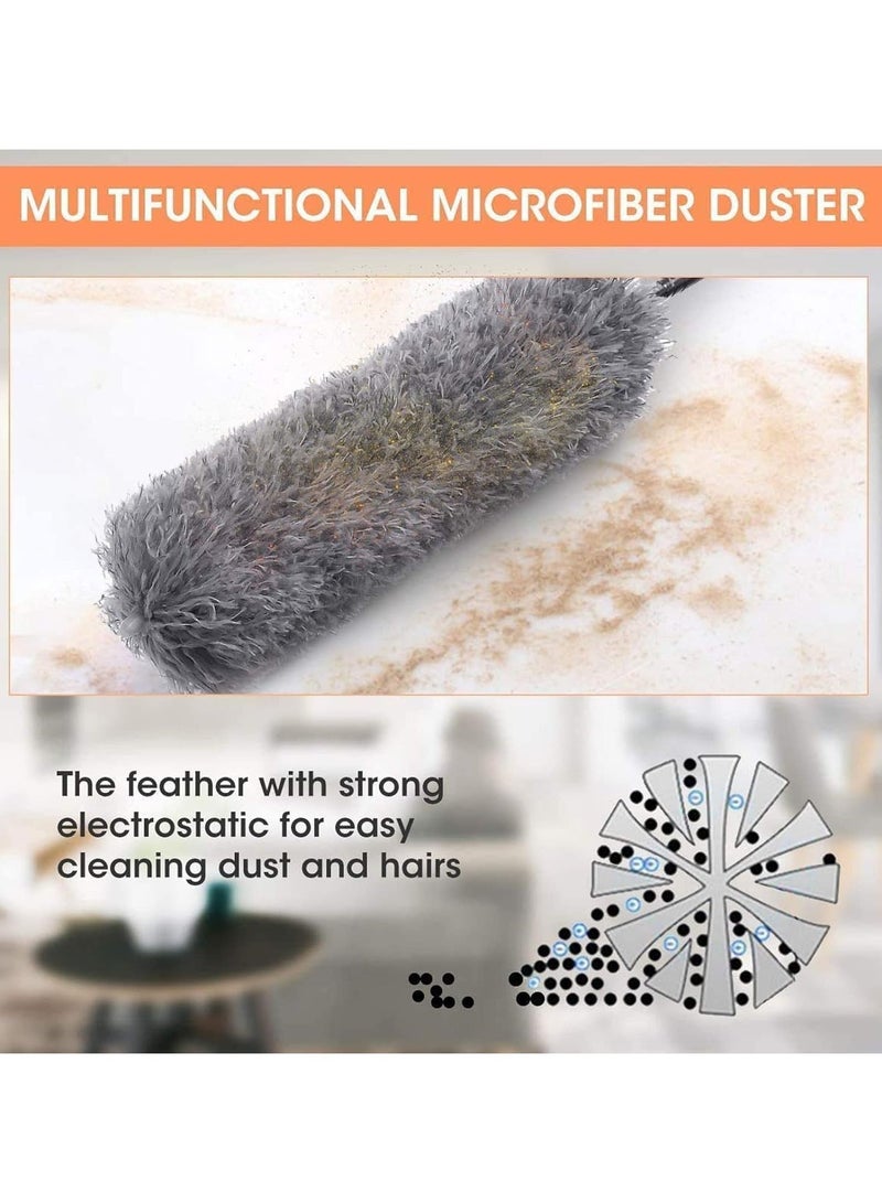 HOMESTAR Extra Long Microfiber Duster Extension Pole (30 to 96 inches) Bendable, Washable, Feather Dusters for Cleaning Roof, Ceiling Fan, Blinds, Cobwebs - Image 3