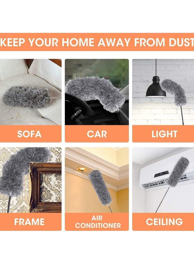 HOMESTAR Extra Long Microfiber Duster Extension Pole (30 to 96 inches) Bendable, Washable, Feather Dusters for Cleaning Roof, Ceiling Fan, Blinds, Cobwebs - Image 2