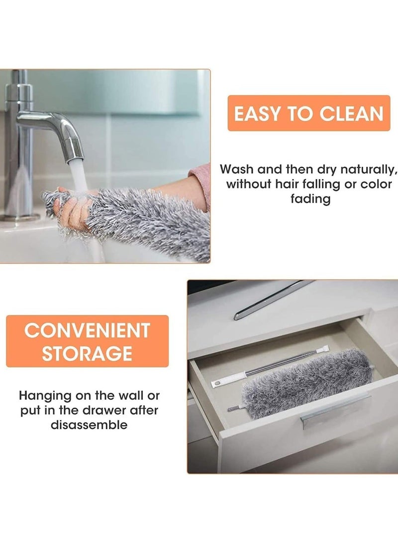 HOMESTAR Extra Long Microfiber Duster Extension Pole (30 to 96 inches) Bendable, Washable, Feather Dusters for Cleaning Roof, Ceiling Fan, Blinds, Cobwebs - Image 5