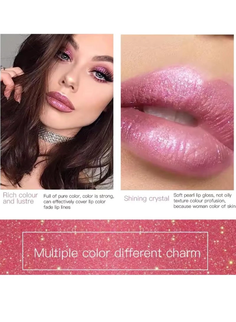 pudaier Diamond Glitter Shiny Matte Lipstick Glitter Liquid Lip Gloss Sparkling High Pigment Waterproof Long Lasting Lipstick Bold Shimmer Lip Glaze Lip Waterproof Lip Liner and Lipstick 16 - Image 5