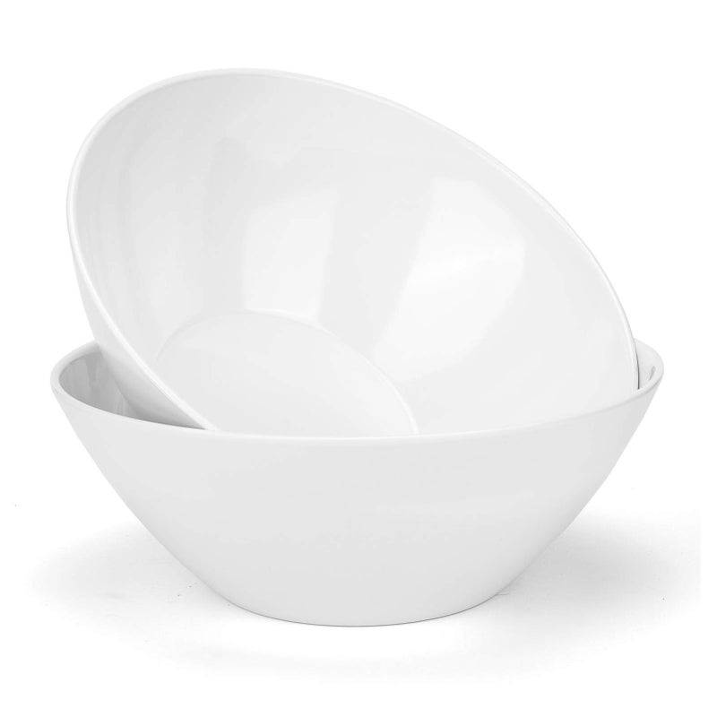 KOXINKARLU 115inch Melamine Mixing and Serving Bowls  set of 2 White Color