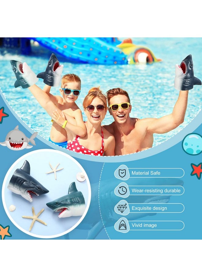 Lewtemi - Hand Puppet Toys 2 Pack Realistic Animal Shark Hand Puppets Soft Rubber Silicone Hand Puppet Shark Head Gloves Puppet Role Play Toy For Swimming Pool Beach Bathing - Image 1