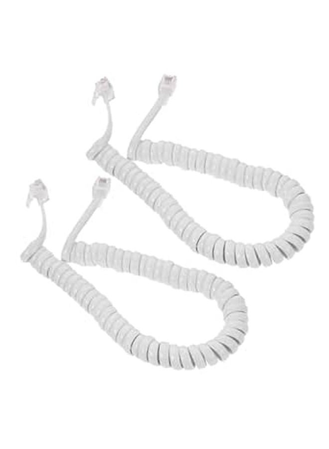 Coiled Telephone Cord 2 Pack Flexible Durable Replacement for Home Office Landline Phones - Image 1