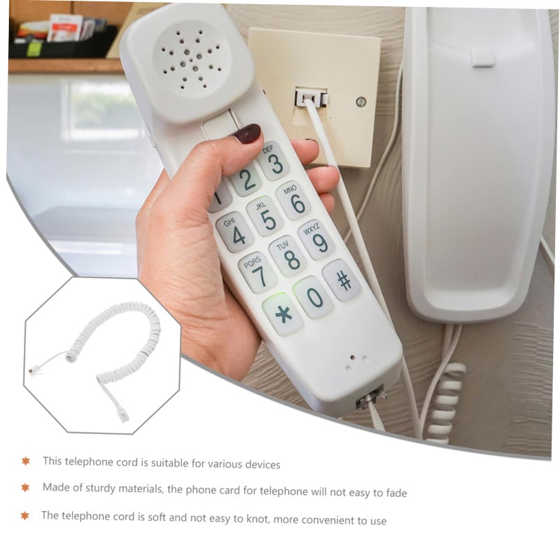 Coiled Telephone Cord 2 Pack Flexible Durable Replacement for Home Office Landline Phones - Image 5