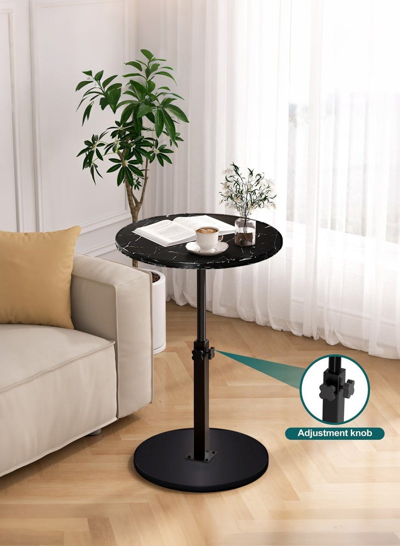 XiuWoo Adjustable Side Table, Round End Table, Small Bedside Table, Mid Century Modern Nightstand for Living Room, Bedroom, Corners and Office - Image 1