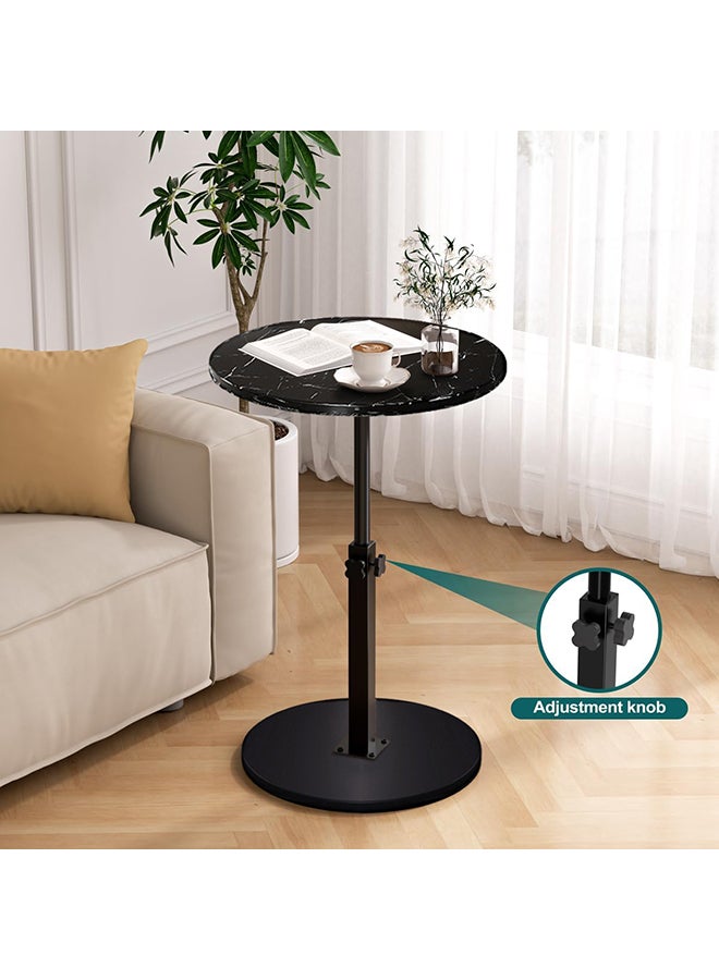 XiuWoo Adjustable Side Table, Round End Table, Small Bedside Table, Mid Century Modern Nightstand for Living Room, Bedroom, Corners and Office - Image 2