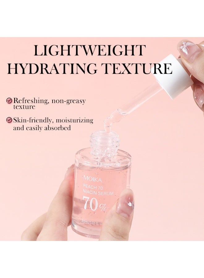 MOIKA Peach 70% Niacinamide Serum 30ml - Fades Acne Scars, Brightens Skin Tone, Minimizes Pores - Facial Serum Suitable for All Skin Types - Image 3