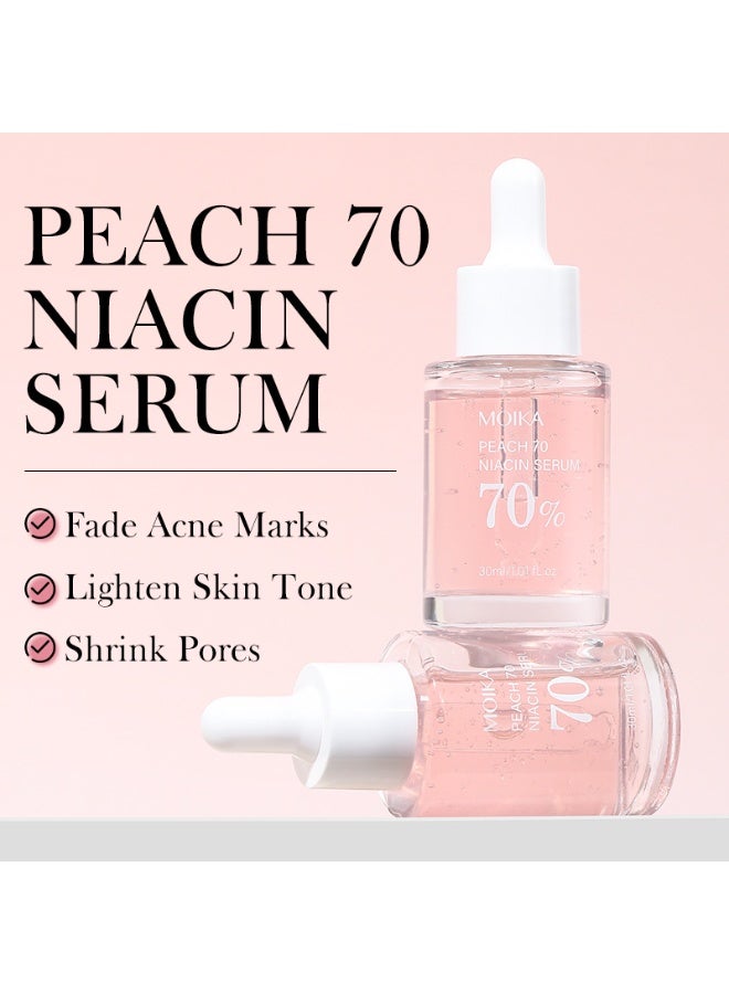 MOIKA Peach 70% Niacinamide Serum 30ml - Fades Acne Scars, Brightens Skin Tone, Minimizes Pores - Facial Serum Suitable for All Skin Types - Image 4